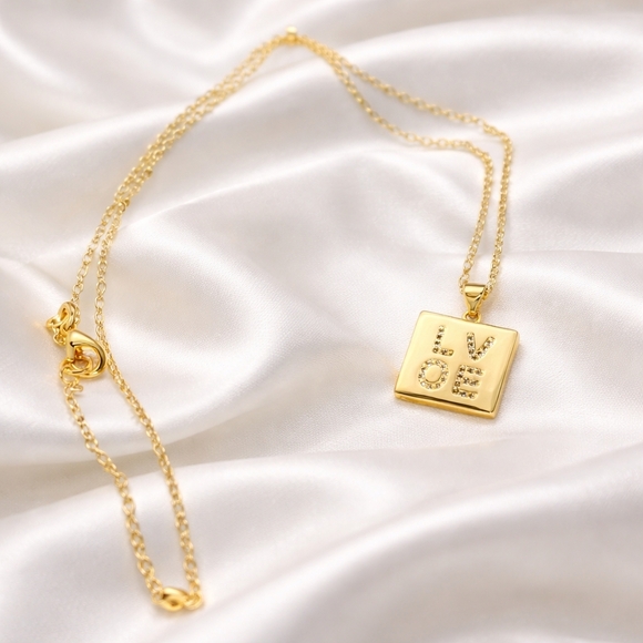 Gold Love Pendant Necklace - Picture 2 of 2